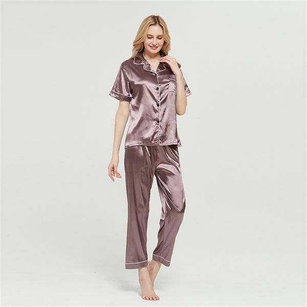 spring pajama sets faux silk pijama satin sleepwear women summer large size pyjama femme sleep lounge short sleeve pajamas 210809, Black;red
spring pajama sets faux silk pijama satin sleepwear women summer large size pyjama femme sleep lounge short sleeve pajamas 210809, Black;red