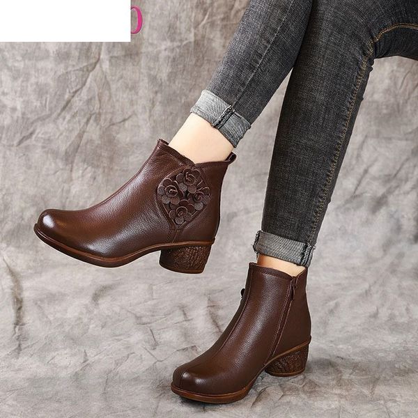 boots spring autumn women genuine leather thick heels ankle for shoes retro flower zipper short fo7k, Black
boots spring autumn women genuine leather thick heels ankle for shoes retro flower zipper short fo7k, Black