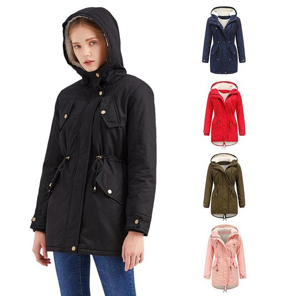 women's down & parkas winter padded coats women wadded jacket medium long thick warm hooded zipper pocket button outwear fur coat, Black
women's down & parkas winter padded coats women wadded jacket medium long thick warm hooded zipper pocket button outwear fur coat, Black