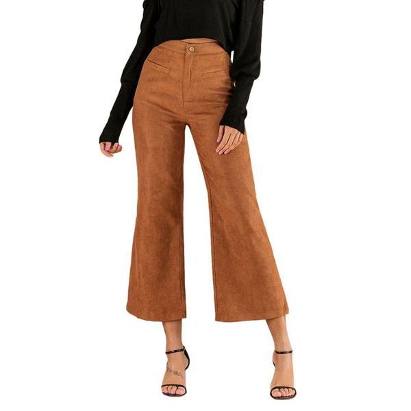 women's pants & capris women solid color flared light brown simple style high waist trousers spring fall clothes for, Black;white
women's pants & capris women solid color flared light brown simple style high waist trousers spring fall clothes for, Black;white