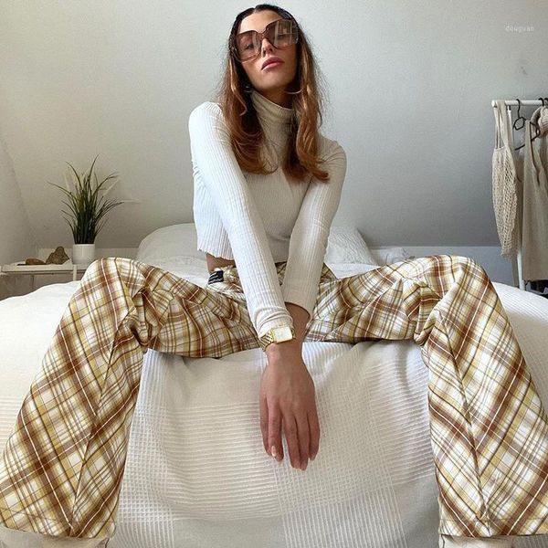 vinatge plaid print pants women high waist wide leg casual loose trousers zipper button female summer women's & capris, Black;white
vinatge plaid print pants women high waist wide leg casual loose trousers zipper button female summer women's & capris, Black;white