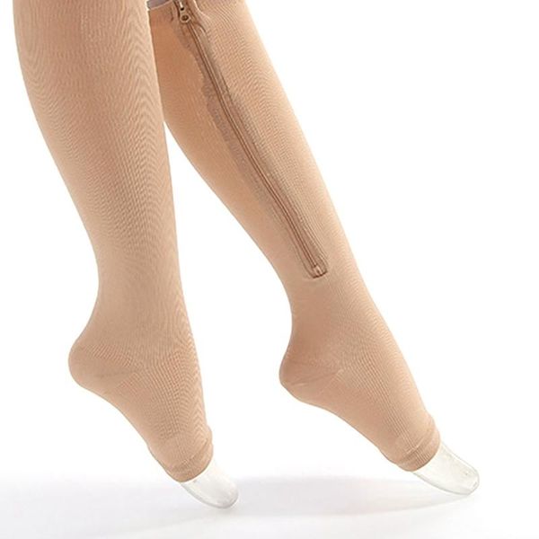 sports socks compression anti-fatigue knee length elastic zipper legs support open toe stockings calf leg varicosity, Black
sports socks compression anti-fatigue knee length elastic zipper legs support open toe stockings calf leg varicosity, Black
