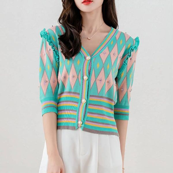 women's knits & tees green cardigan knit women knitted fall, White