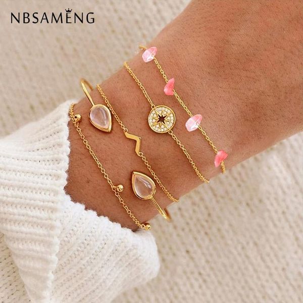 link, chain 2021 pink crystal water drop bracelet set 5 link cuff alloy summer luxury bangles for women accessories fashion jewelry, Black
link, chain 2021 pink crystal water drop bracelet set 5 link cuff alloy summer luxury bangles for women accessories fashion jewelry, Black