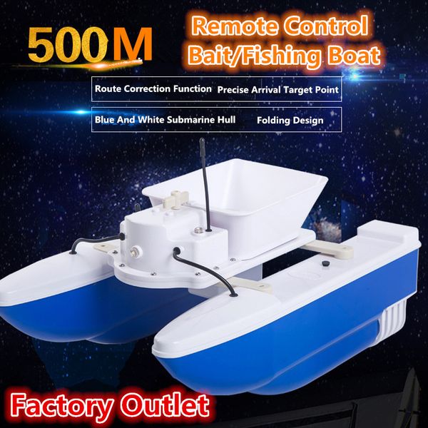 2019 new 2.5-3 hours long life 500m remote control fishing bait boat double hull automatic fixed point feeding fishing boat gift