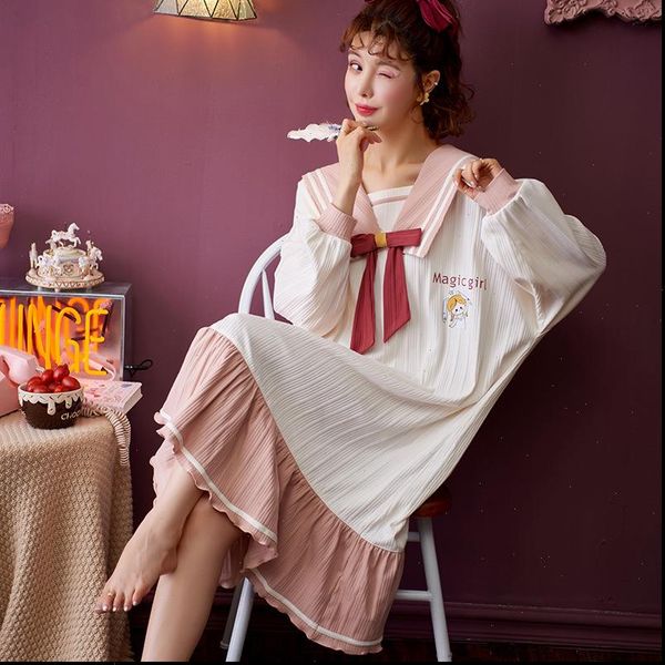 autumn winter warm dress women sleepwear kawaii navy collar bow nightgown cotton home suit cute plus size long sleeve nightdress, Black;red
autumn winter warm dress women sleepwear kawaii navy collar bow nightgown cotton home suit cute plus size long sleeve nightdress, Black;red