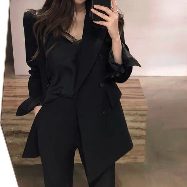 2021 female fashion long sleeve double breasted jackets and vintage black blazers t121, White;black
2021 female fashion long sleeve double breasted jackets and vintage black blazers t121, White;black