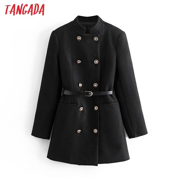 women double breasted thick coats jacket with belt long sleeves pocket ladies elegant autumn winter coat 3w42 210416, Black;brown
women double breasted thick coats jacket with belt long sleeves pocket ladies elegant autumn winter coat 3w42 210416, Black;brown
