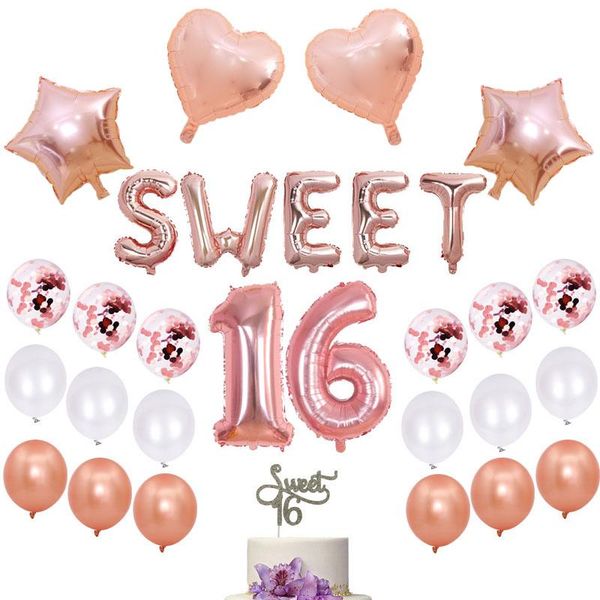 party decoration 27pcs/set sweet 16 decorations rose gold balloon 32 inch number sixteen birthday decor supplies
party decoration 27pcs/set sweet 16 decorations rose gold balloon 32 inch number sixteen birthday decor supplies