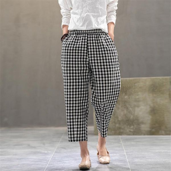 women's pants & capris gowyimmes 20 summer big size l-2xl women cotton casual harem pant black white plaid trousers female calf-length
women's pants & capris gowyimmes 20 summer big size l-2xl women cotton casual harem pant black white plaid trousers female calf-length
