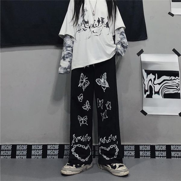 women's pants & capris winter fashion 2021 harajuku love printed loose casual korean high waist sports retro wide leg, Black;white
women's pants & capris winter fashion 2021 harajuku love printed loose casual korean high waist sports retro wide leg, Black;white