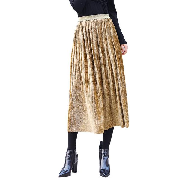 skirts high waist pleuche long pleated skirt women metalic color fashion elastic autumn winter midi velour pink 2858ly, Black
skirts high waist pleuche long pleated skirt women metalic color fashion elastic autumn winter midi velour pink 2858ly, Black