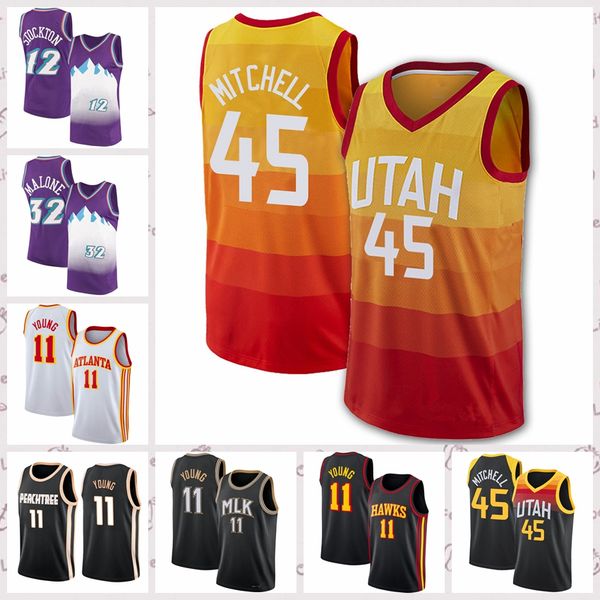 2021 low-priced Men Retro Basketball Jersey Young 11 Trae Donovan 45 Mitchell Vintage John 12 Stockton Karl 32 Bogdanovic Breathable Size S-2XL Blue white black Red
2021 low-priced Men Retro Basketball Jersey Young 11 Trae Donovan 45 Mitchell Vintage John 12 Stockton Karl 32 Bogdanovic Breathable Size S-2XL Blue white black Red