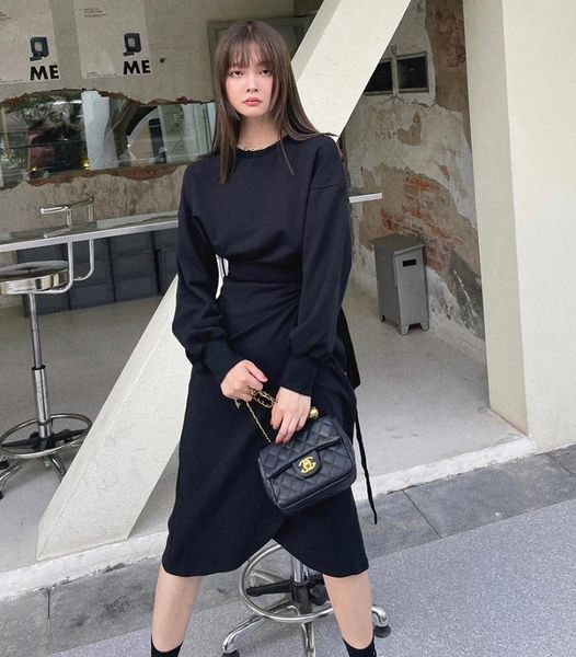 casual dresses who will fall on the cotton dress temperament show thin inside take waist long-sleeved trials, Black;gray
casual dresses who will fall on the cotton dress temperament show thin inside take waist long-sleeved trials, Black;gray