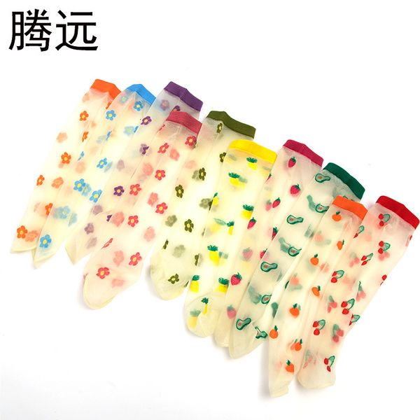 spring and summer glass breathable sock's thin ice pure cotton fruit tube card stockings, Black;white
spring and summer glass breathable sock's thin ice pure cotton fruit tube card stockings, Black;white