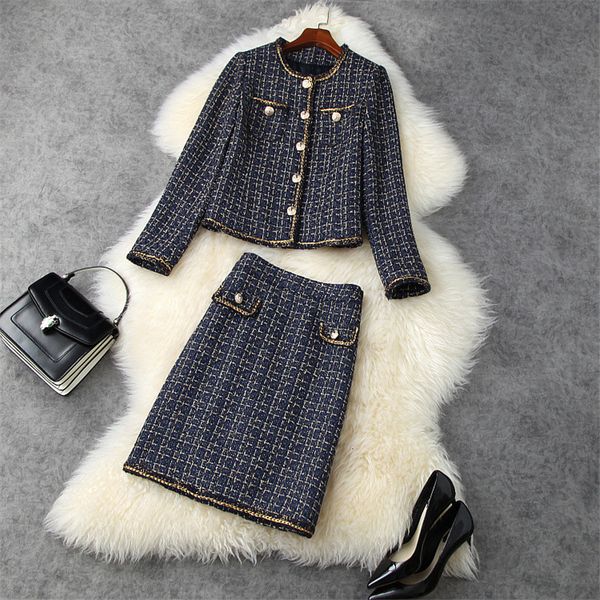 elegant lady autumn two parts women's fashion tweed wool coat and skirt suit twinset office, Black
elegant lady autumn two parts women's fashion tweed wool coat and skirt suit twinset office, Black