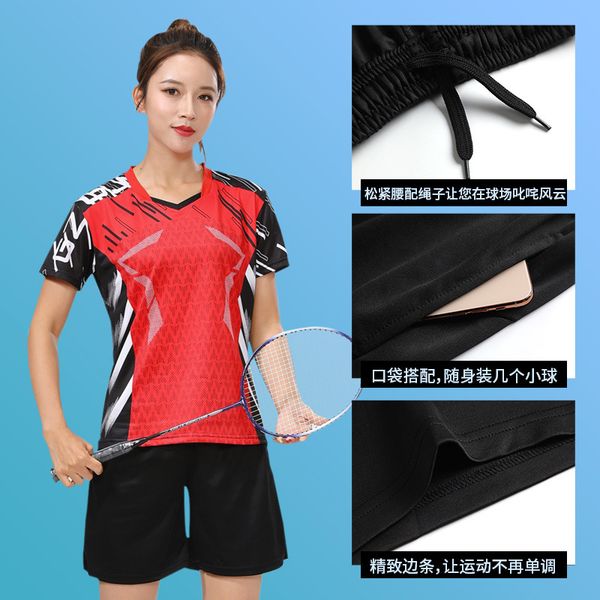new badminton suit men's and women's table tennis shirt summer running breathable quick drying match suit, Gray;blue
new badminton suit men's and women's table tennis shirt summer running breathable quick drying match suit, Gray;blue