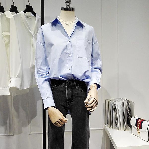 women's blouses & shirts blue women cotton solid summer 2021 turn-down collar batwing sleeved loose elegant office lady outwear, White
women's blouses & shirts blue women cotton solid summer 2021 turn-down collar batwing sleeved loose elegant office lady outwear, White