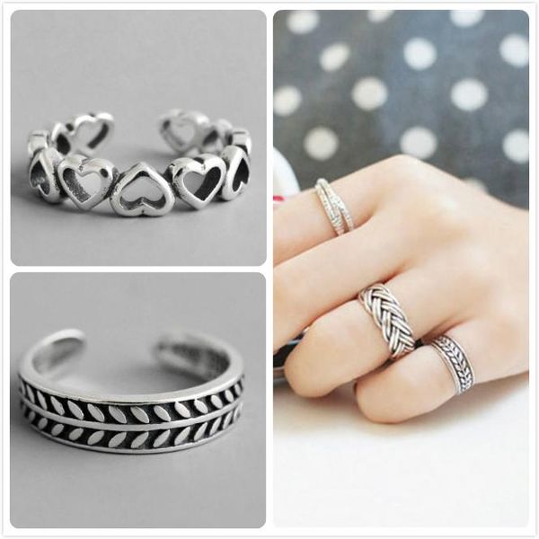 cluster rings retro 925 silver for women engagement adjustable finger girl birthday gift leaf anillos female love heart ring r5, Golden;silver
cluster rings retro 925 silver for women engagement adjustable finger girl birthday gift leaf anillos female love heart ring r5, Golden;silver