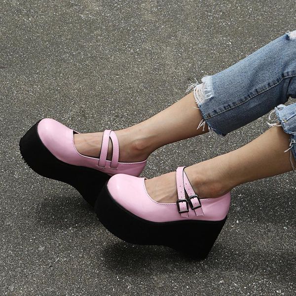 dress shoes fashion women's ladies casual vintage solid colors pumps platform wedges buckle up leather round toe mary jane, Black
dress shoes fashion women's ladies casual vintage solid colors pumps platform wedges buckle up leather round toe mary jane, Black