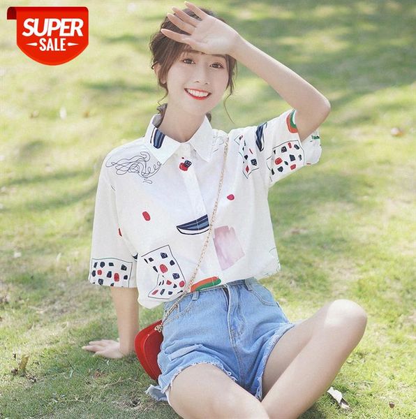 net red floral chiffon shirt female short-sleeved student design hong kong style tide #ej1o, Black;gray
net red floral chiffon shirt female short-sleeved student design hong kong style tide #ej1o, Black;gray