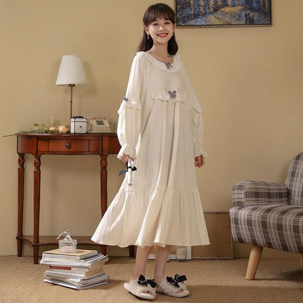 women's sleepwear kawaii bow nightdress for girls winter white cotton loose sleepshirts women oversized nightgown o-neck long sleeve co, Black;red
women's sleepwear kawaii bow nightdress for girls winter white cotton loose sleepshirts women oversized nightgown o-neck long sleeve co, Black;red