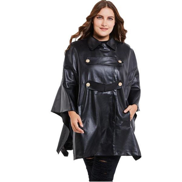 women's leather & faux 5xl plus size fashion brand double breasted pu jackets female bat sleeve locomotive jacket wq1717, Black
women's leather & faux 5xl plus size fashion brand double breasted pu jackets female bat sleeve locomotive jacket wq1717, Black