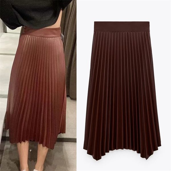 faux leather pleated skirt women autumn a-line high waist asymmetric hem midi fashion street ladies s 210519, Black
faux leather pleated skirt women autumn a-line high waist asymmetric hem midi fashion street ladies s 210519, Black