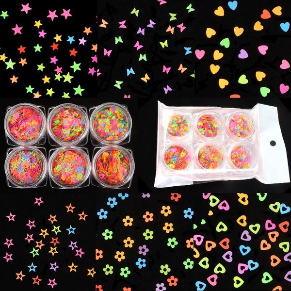 nail glitter 6pcs/set neon confetti flakes star flower heart shaped chunky sequins fluorescent paillette uv gel 3d accessories, Silver;gold
nail glitter 6pcs/set neon confetti flakes star flower heart shaped chunky sequins fluorescent paillette uv gel 3d accessories, Silver;gold