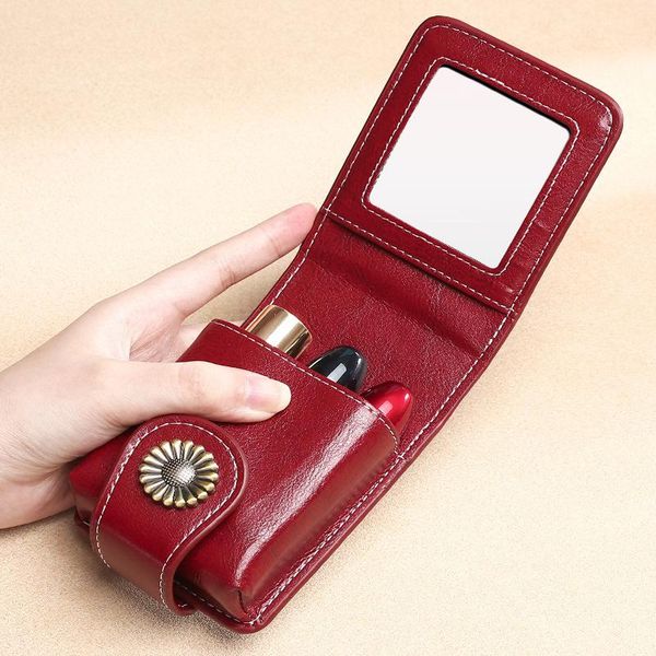 cosmetic bags & cases mini genuine leather with mirror retro cowhide lipsticks bag holder organizer for small cosmetics
cosmetic bags & cases mini genuine leather with mirror retro cowhide lipsticks bag holder organizer for small cosmetics