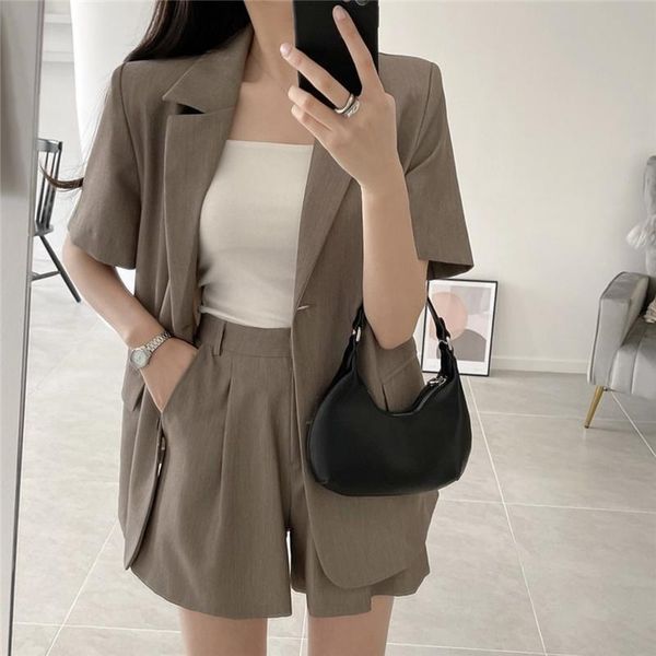 women's tracksuits korean summer shorts sets short sleeve thin blazer and high waist suit pant two piece set women outfits ensemble fem, Gray
women's tracksuits korean summer shorts sets short sleeve thin blazer and high waist suit pant two piece set women outfits ensemble fem, Gray