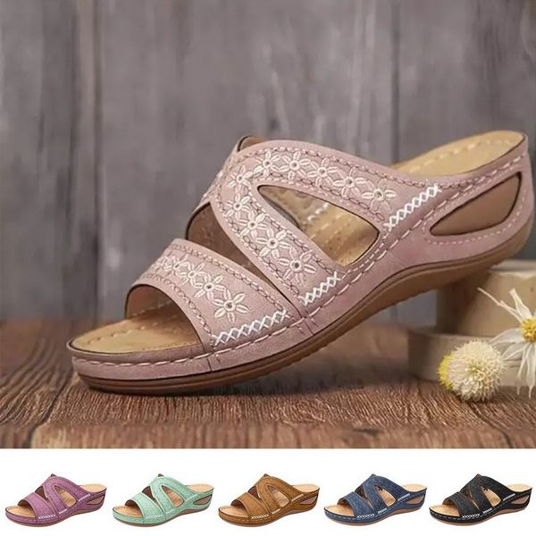 2021 summer women wedge sandals premium orthopedic open toe sandals vintage anti-slip leather casual female platform retro shoes k78, Black
2021 summer women wedge sandals premium orthopedic open toe sandals vintage anti-slip leather casual female platform retro shoes k78, Black