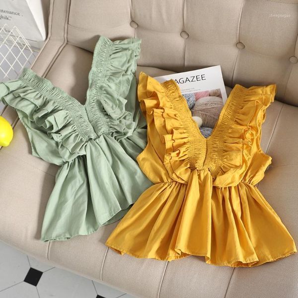ruffled short front and back v-neck shirt female summer slim fit slimming white stylish trendy b388 women's blouses & shirts
ruffled short front and back v-neck shirt female summer slim fit slimming white stylish trendy b388 women's blouses & shirts