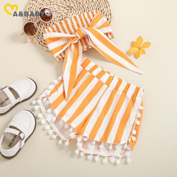 ma&baby 1-6y summer child kid girl clothes set bow striped vest pom shorts outfits beach holiday children costumes clothing sets, White
ma&baby 1-6y summer child kid girl clothes set bow striped vest pom shorts outfits beach holiday children costumes clothing sets, White