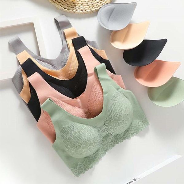 women clothes 2021 plus size seamless bra women's lace brassiere push up bralette with pad crop sports tanks & camis, White
women clothes 2021 plus size seamless bra women's lace brassiere push up bralette with pad crop sports tanks & camis, White