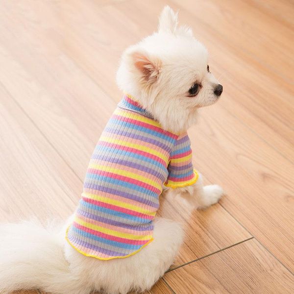 dog apparel rainbow striped design colorful base shirt thin spring and summer cat small size cool clothes for pets
dog apparel rainbow striped design colorful base shirt thin spring and summer cat small size cool clothes for pets