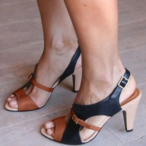 women sandals summer mix color high heels vintage ladies shoes buckle strap open toe roman large size sandalias mujer, Black
women sandals summer mix color high heels vintage ladies shoes buckle strap open toe roman large size sandalias mujer, Black