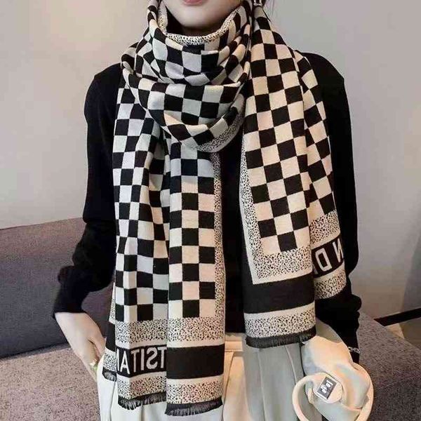 the new design black white chessboard plaid ins women's korean autumn and winter new imitation cashmere shawl dual-purpose long warm sc, Blue;gray
the new design black white chessboard plaid ins women's korean autumn and winter new imitation cashmere shawl dual-purpose long warm sc, Blue;gray