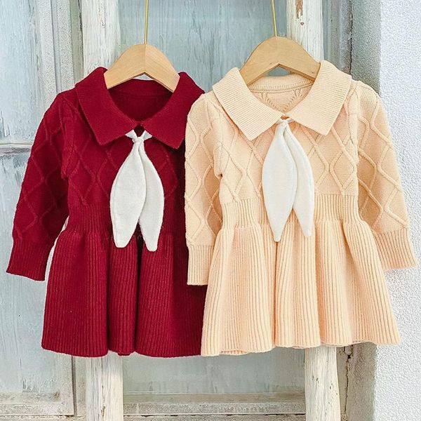 girl's dresses autumn winter knitted baby girls dress fashion bow tie princess born clothes solid color long-sleeve warm sweater, Red;yellow
girl's dresses autumn winter knitted baby girls dress fashion bow tie princess born clothes solid color long-sleeve warm sweater, Red;yellow