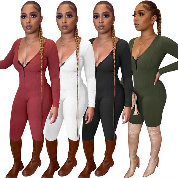 women knitted thread skinny rompers fashion trend long sleeve zipper v neck one piece jumpsuit designer female slim casual bodycon bodysuits, Black;white
women knitted thread skinny rompers fashion trend long sleeve zipper v neck one piece jumpsuit designer female slim casual bodycon bodysuits, Black;white