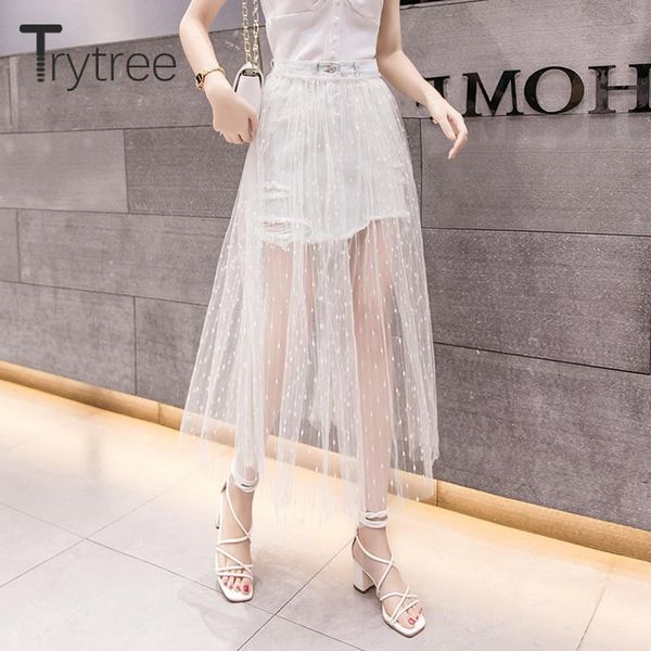skirts trytree 2021 summer women skirt pockets mini hole denim patchwork dot mesh ankle-length casual button zipper female, Black
skirts trytree 2021 summer women skirt pockets mini hole denim patchwork dot mesh ankle-length casual button zipper female, Black