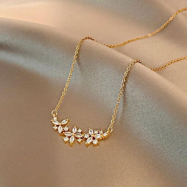 pendant necklaces trendy fine crystal flower chain necklace for women girl korean fashion jewelry shiny zircon birthday party gift, Silver
pendant necklaces trendy fine crystal flower chain necklace for women girl korean fashion jewelry shiny zircon birthday party gift, Silver