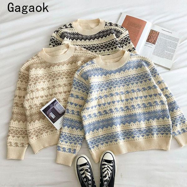 gagaok vintage fashion knitted sweaters women 2021 spring autumn o-neck full striped loose casual wild korean pullover k3962 women's, White;black
gagaok vintage fashion knitted sweaters women 2021 spring autumn o-neck full striped loose casual wild korean pullover k3962 women's, White;black