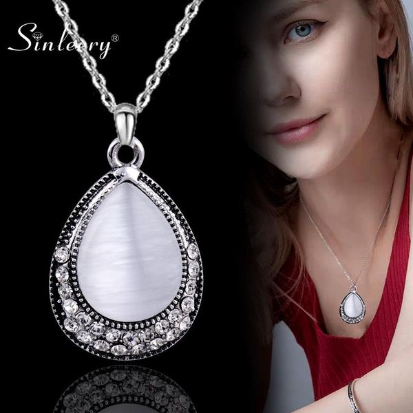 pendant necklaces sinleery waterdrop black white opal necklace for women antique silver color chain vintage jewelry xl024 ssc
pendant necklaces sinleery waterdrop black white opal necklace for women antique silver color chain vintage jewelry xl024 ssc