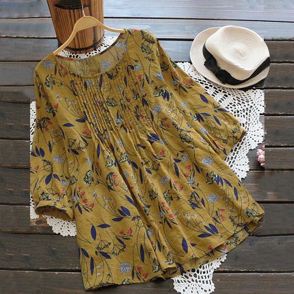 women's blouses & shirts women floral print shirt zanzea 2021 summer blouse loose linen cotton 3/4 sleeve blusa feminina casual camisa, White
women's blouses & shirts women floral print shirt zanzea 2021 summer blouse loose linen cotton 3/4 sleeve blusa feminina casual camisa, White