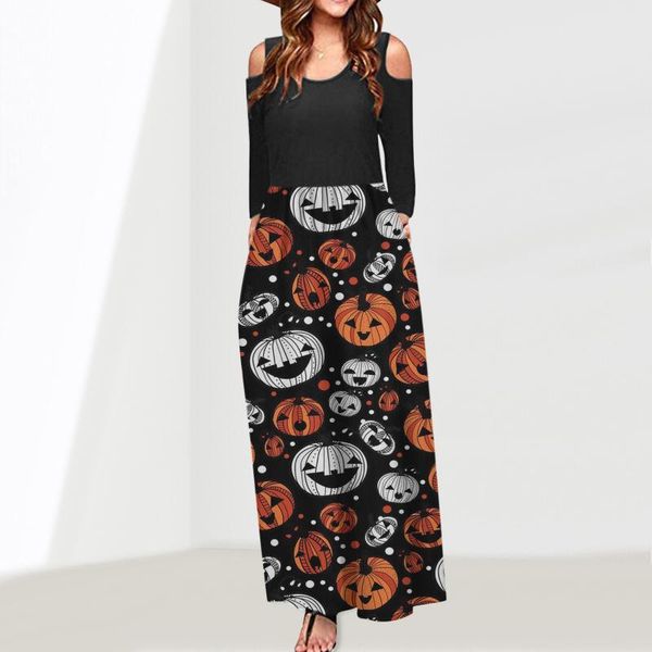 casual dresses women's autumn dress long-sleeved pumpkin printed gothic floral patchwork maxi vestidos ropa, Black;gray
casual dresses women's autumn dress long-sleeved pumpkin printed gothic floral patchwork maxi vestidos ropa, Black;gray