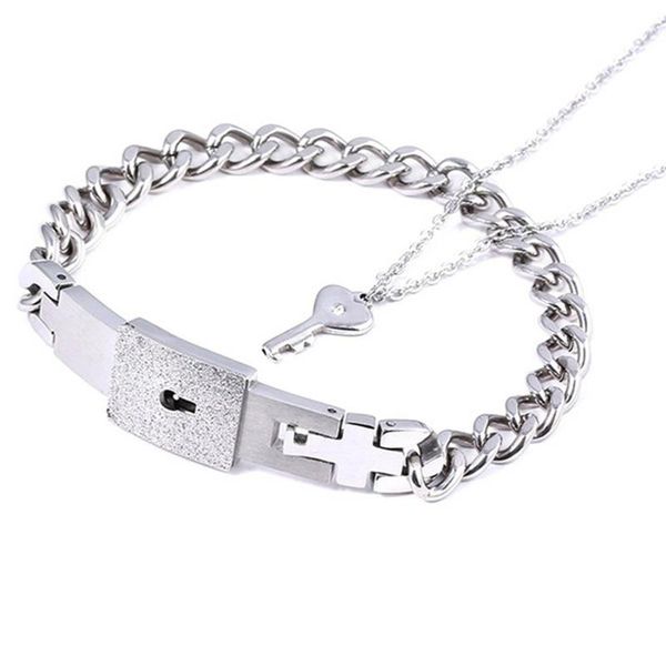 couple lovers jewelry love heart lock bracelet stainless steel bracelets bangles key pendant necklace link, chain, Black
couple lovers jewelry love heart lock bracelet stainless steel bracelets bangles key pendant necklace link, chain, Black