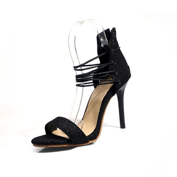 kmeioo fashion summer women's sandals pu lace-up thin high heels cover heel shallow mature party shoes plus size10cm, Black
kmeioo fashion summer women's sandals pu lace-up thin high heels cover heel shallow mature party shoes plus size10cm, Black