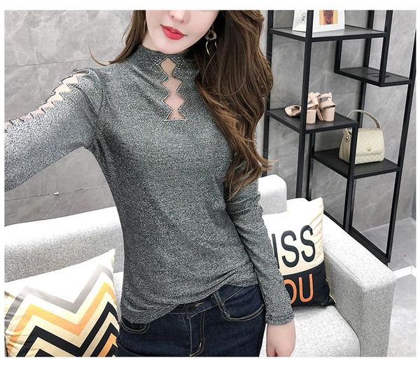 women's blouses & shirts blusas mujer de moda plus size women ladies solid turtleneck hollow out black long sleeve for sexy, White
women's blouses & shirts blusas mujer de moda plus size women ladies solid turtleneck hollow out black long sleeve for sexy, White