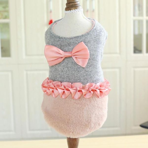 dog apparel pleated pet dress warm plush with bowknot for teddy bichon autumn winter wear
dog apparel pleated pet dress warm plush with bowknot for teddy bichon autumn winter wear